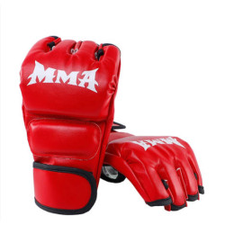 1Pair Thick Boxing Gloves MMA Half Finger Punching Bag Kickboxing Muay Thai Mitts fessional Boxing