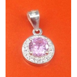 "[CS] original 92.5 italy silver pendant pink "