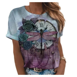 2022 Women 39 s Clothing Breathable Women T shirt 6xl Fashion Sexy Blouse Floral Print Loose Xl