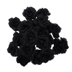 20 Pcs Black Rose Artificial Silk Flower Party Wedding House Office Garden Decor DIY