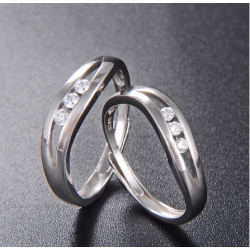 A Pair Lovers Couples Diamond Open Adjustable Rings Women Men Wedding Engagement Promise Band Ring Jewelry