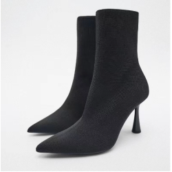 Black short boots New Pointed Toe