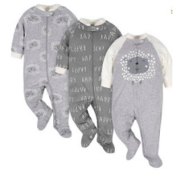 (NB) Original Gerber Sleepsuits Set 3 pack for Baby Girls