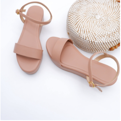 2-Inch Wide Toe Strap Platform Sandals with Buckled Ankle Strap