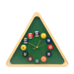 4RHM 13 Inch Billiard Quartz Clock with Solid Wood Frame Creative Wall Clock for Living Room Bedroom