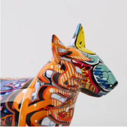 20VI Creative Art Colorful Bull terrier Small English Resin Dog Crafts Home Decoration Color Modern