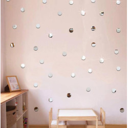 100 Pcs 3D DIY Acrylic Mirror Wall Sticker Round Shape Stickers Decal Mosaic Mirror Room Home Decor