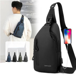 New Men's Chest Bag Leisure Large-capacity One-shoulder Messenger Bag Korean Lootive Bag Water