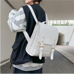 "Big Woolen 2020 Ladies Travel Bag Simple Korean Version Backpack Trendy All-Match Autumn Winter Fashion Capacity New Style "