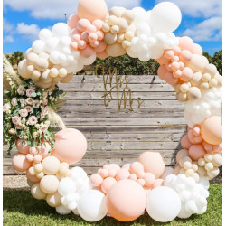 130PCS Macaron Orange Pink Sand White Balloon Garland Arch Kit Wedding Birthday Party Decoration Latex Balloons Party Decorations Kids Adult Baby Shower Party Needs