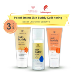 "Emina Skin Buddy Skincare Package For Normal Skin -Dry (Dry) - Sensitive - Redness 3pcs - (Skin Buddy Dot Burst Face Wash 60ml+Skin Buddy Sun Protection SPF30 60ml+Skin Buddy Toner 100ml ) "