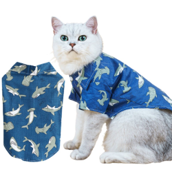 1pc Pet T-shirt Lapel Design Skin-friendly Casual Streetwear Shirt for Cat Dog