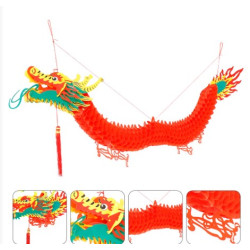 Chinese Dragon Year Decoration New Paper Garland Hanging 3D Decors Tissue Lantern Ornament Spring