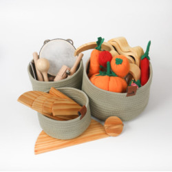 100% Natural Cotton Rope Storage Baskets (S,M,L) 3-In-1 Set For Home And Room Decor