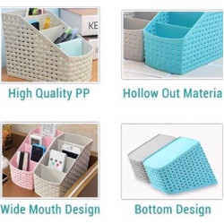 4 Grids Desk Storage Office Organizer Box Cosmetic Holder