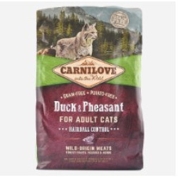 Carnilove Adult Duck and Pheasant Hairball Control Dry Cat Food 2kg