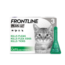 Frontline Plus Spot on Flea and Tick Treatment for Cats (3 spot on in one box)