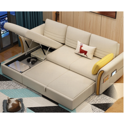 Multifunctional folding fabric sofa sofa bed Nordic three-seat sofa 1.8Mwith storage box double sofa