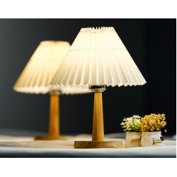 Nordic style table lamp Bedside lamp Desk lamp (LED light) solid wood + paper night light