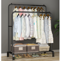 Floor-standing Drying Rack Bedroom Clothes Hanger Floor Drying Rack Double Rod Balcony Drying Rack