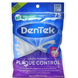 DenTek Cross Flosser Plaque Control Mouthwash Blast 75 Count