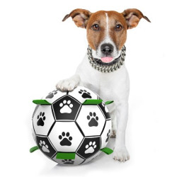 1_5 Dog Toys Interactive Pet Football Toys with Grab Tabs Dog Paw Outdoor Training Soccer Pet