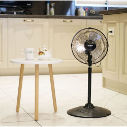 Astron Aveo Stand Fan with 10" Metal Blade (Black) Electric Fan Compact Design