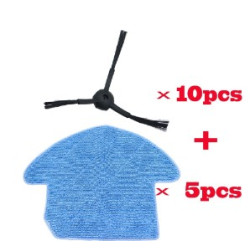 15Pcs/Lot 5Pcs Mop Cloths+10Pcs Vacuum Cleaner Brush Parts For Chuwi Ilife V7s Pro Mop Cloths Robot